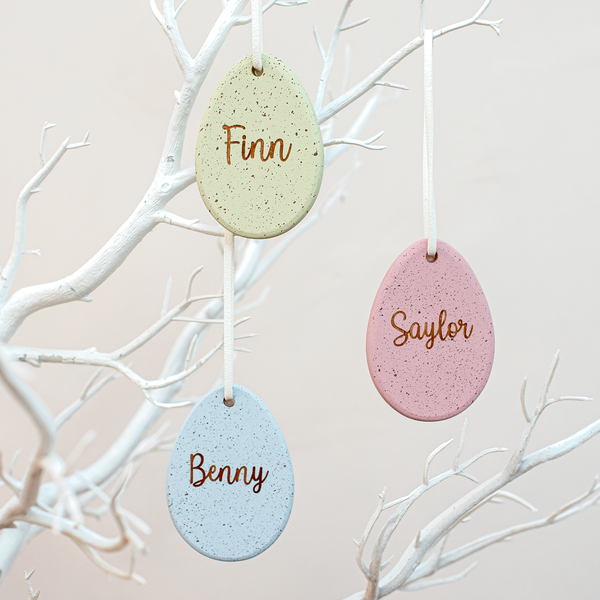 Wooden Easter Egg Name Tree / Basket Decoration