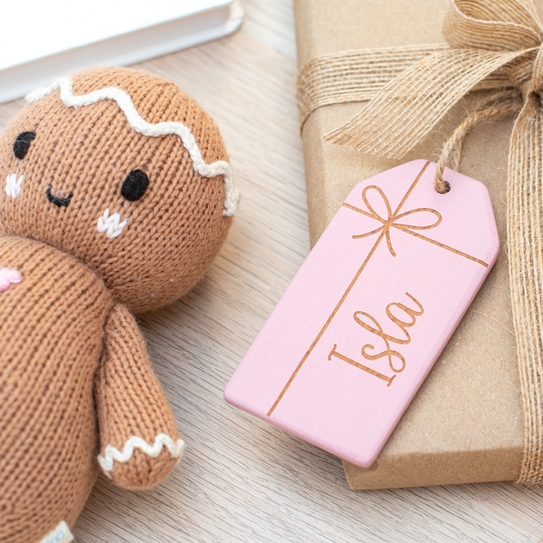 Personalised Wooden Christmas Gift Tag (custom colour)