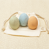 Set of 3 Hollow Wooden Easter Eggs (Speckled Spring)